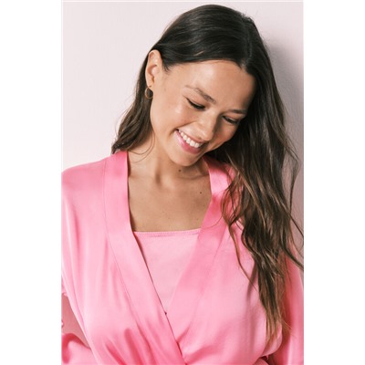 Bata midi satén rosa