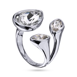 Кольцо Эйва (кристаллы SW белые; покрытие родий), Есть комплект