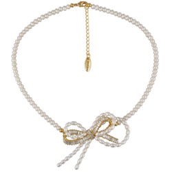 Колье-чокер (жемчуг белый 5мм; покрытие золото) 38-43см