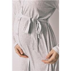 Camisón corto "maternity" canalé super soft gris