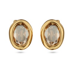 Пусеты Грация (кристаллы SW 14х10 шампань; покрытие золото), Есть комплект