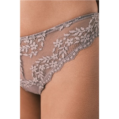 Tanga modal y encaje beige