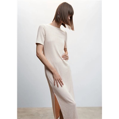 Vestido punto canalé -  Mujer | MANGO OUTLET España