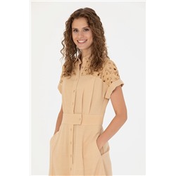 Kadın Camel Dokuma Elbise