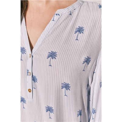 Camisola corta rayas palmeras