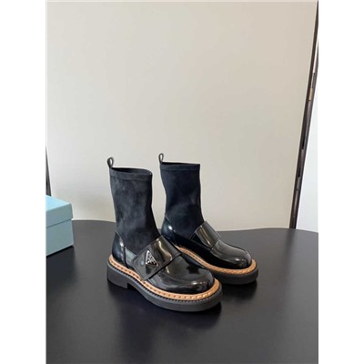 Женские ботинки на толстой подошве с эластичным верхом   ПРАД*А