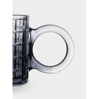 Кружка, 300 мл, стекло Р, серая, Квадраты