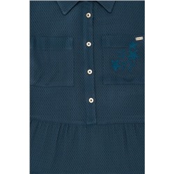 Kız Çocuk İndigo Dokuma Elbise