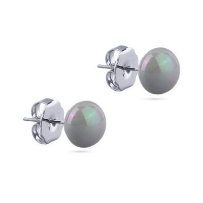 Пусеты (Майорка 10мм голубая; покрытие родий), Есть комплект