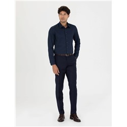 Lacivert Slim Fit Uzun Kollu Gömlek