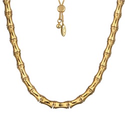 Колье Бамбук (покрытие золото) 70см, Есть комплект