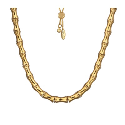 Колье Бамбук (покрытие золото) 70см, Есть комплект