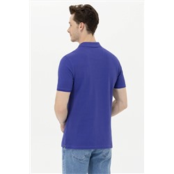 Erkek Mavi Basic Polo Yaka Tişört