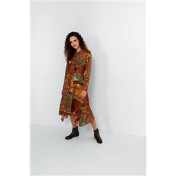 Vestido camisero estampado metalizado