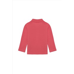 Kız Çocuk Nar Çiçeği Basic Polo Yaka Sweatshirt