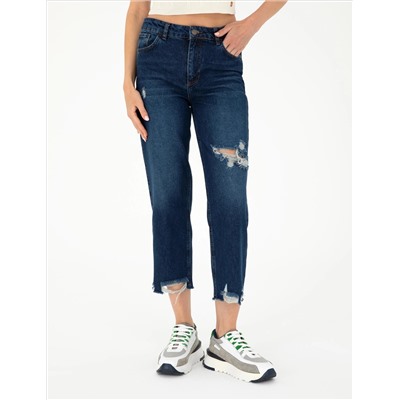 Koyu İndigo Jean Pantolon