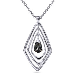 Кулон Румба (кристаллы SW темно-серые; покрытие родий) 88-93см, Есть комплект