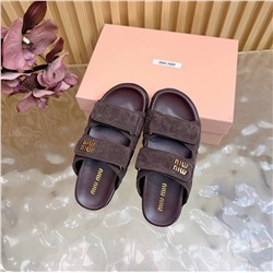 Женские замшевые шлепки  МИ* МИ*У