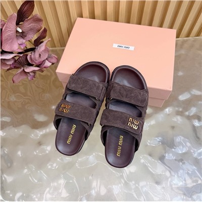 Женские замшевые шлепки  МИ* МИ*У