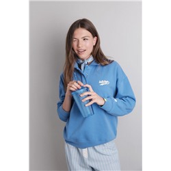 Sudadera polo felpa azul