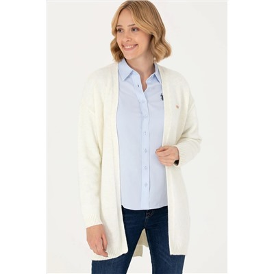 Kadın Krem Melanj Triko Hırka