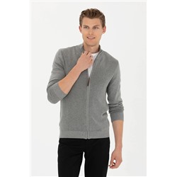 Erkek Gri Melanj Triko Hırka