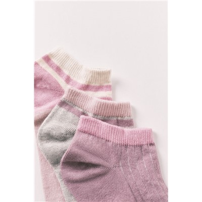 Pack 3 calcetines cortos bloques rosa