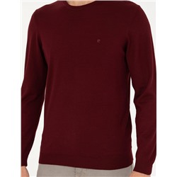 Kırmızı Slim Fit Basic Kazak