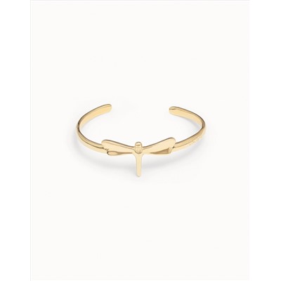 Pulsera bañada en oro de 18k con forma de libélula