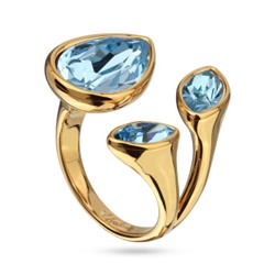 Кольцо Эйва (кристаллы SW аквамарин; покрытие золото), Есть комплект