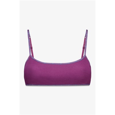 Sujetador top algodón copas extraíbles burgundy