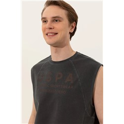 Erkek Antrasit Bisiklet Yaka T-Shirt