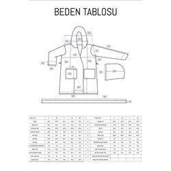 Maura %100 Pamuk Baskılı Kadın Bornoz - Beyaz/Bej