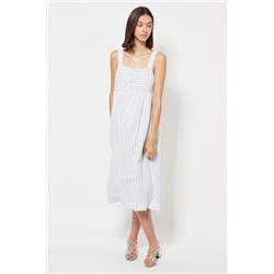 Vestido de pijama de lino - Blanco
