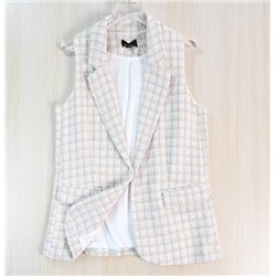 Женский текстурированный клетчатый жилет