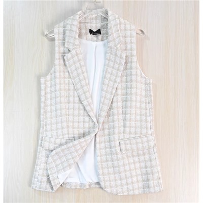 Женский текстурированный клетчатый жилет