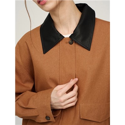 Терракотовый бомбер с воротником