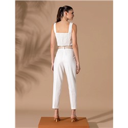 Ekru Havuç Fit Kumaş Pantolon