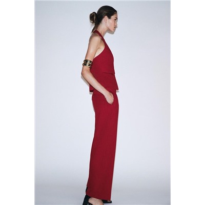 HIGH-WAIST STRAIGHT-LEG TROUSERS