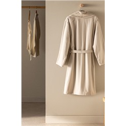 Eleta Şalyaka %100 Pamuk Unisex Bornoz - Bej