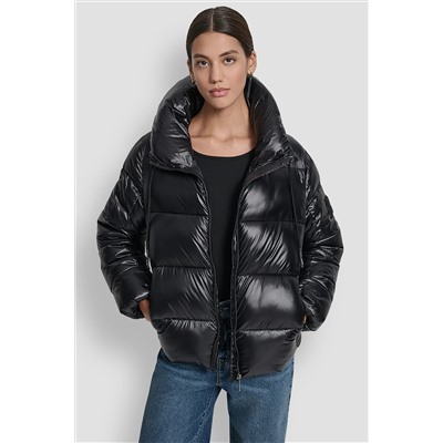 FUNNEL-NECK LIGHTWEIGHT PUFFER JACKET