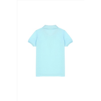 Erkek Çocuk Açık Mavi Basic Polo Yaka Tişört