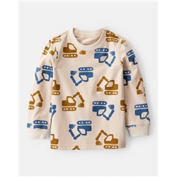 Carter's    Toddler Boy Construction Print Long-Sleeve Graphic Tee - Beige