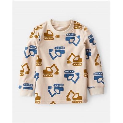 Carter's    Toddler Boy Construction Print Long-Sleeve Graphic Tee - Beige