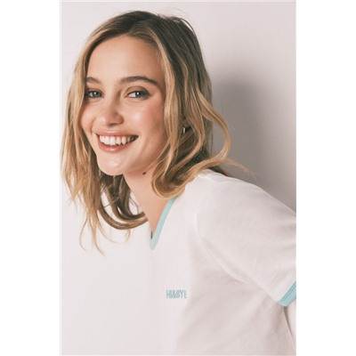 Camiseta lisa manga corta 100% algodón blanca