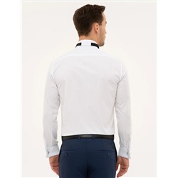 Beyaz Slim Fit Smokin Gömlek