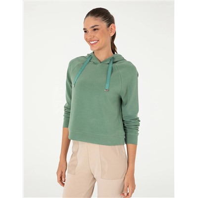 Yeşil Regular Fit Modal Kumaş Sweatshirt
