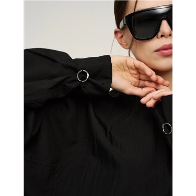 Черная блузка «Паук» с кольцом на рукаве