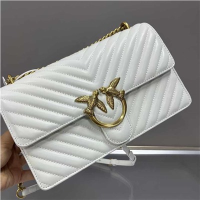 PINKO новая женская мини-V-образная женская сумка из овчины, маленькая женская сумка в стиле аромата, через плечо, сумка через плечо с птицей-ласточкой, 1P22UL, размер: 27*18*7 Распродажа