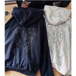 Женская толстовка с капюшоном / худи с переливающимися крыльями ДИО*Р